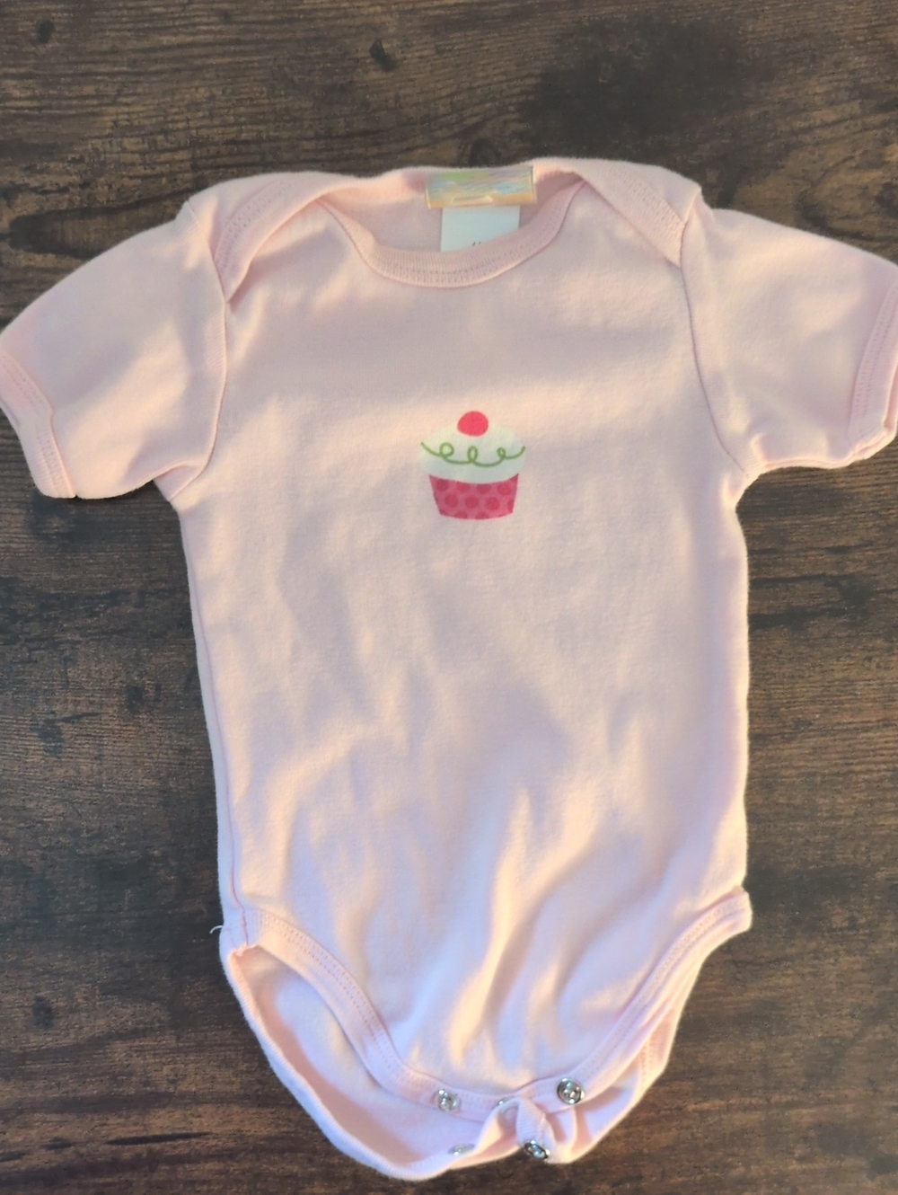 Bruin Pink Onesie with Cupcake Graphic 6M